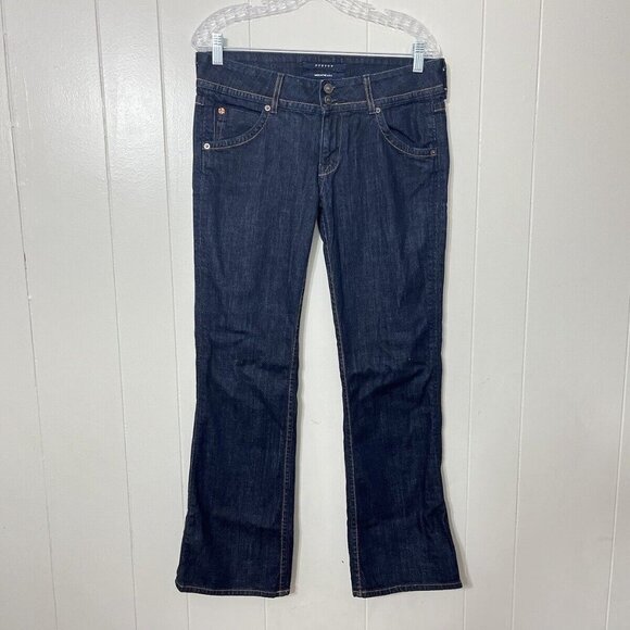 HUDSON Womens Signature Boot Jeans Dark Wash Flap Pocket Size 29EUC - Picture 1 of 10